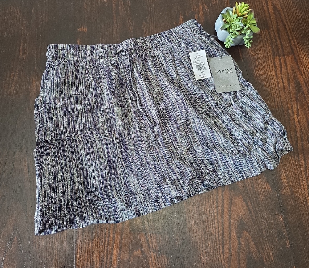 Royalty For Me Navy and White Striped Shorts